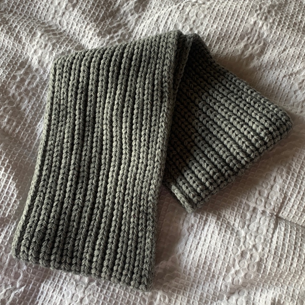 Grey Knit Infinity Scarf
